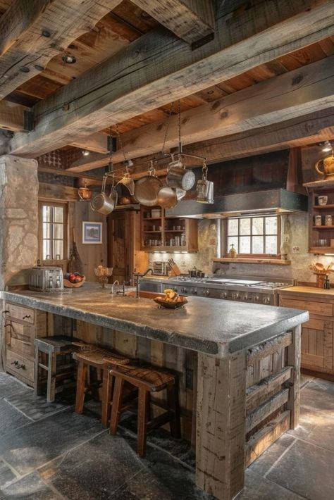 Old English Kitchen, Blue Kitchen Interior, Industrial Farmhouse Kitchen, Rustic Industrial Kitchen, Modern Industrial Kitchen, Urban Farmhouse Kitchen, Barn Kitchen, Loft Kitchen, English Kitchen