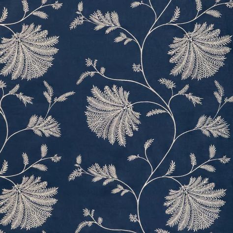 Floral Drapery, Benjamin Moore Colors, Drapery Hardware, Fabric Houses, Navy Fabric, New Carpet, Cole And Son, Carpet Colors, Trim Color