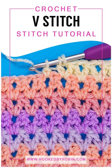 Crochet ALTERNATIVE V Stitch [Free Video Tutorial & Written Pattern!] — Hooked by Robin Granny V Stitch Pattern, Granny V Stitch Blanket, Double V Crochet Stitch, Crochet Even Edges, Crochet V Stitch Blanket Patterns Free, Crochet Blanket V Stitch, V Stitch Crochet Scarf Free Pattern, Crochet V Stitch Cardigan Pattern Free, V Shape Crochet Pattern