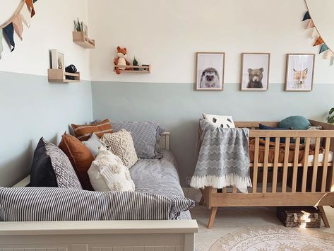 Combined Nursery Guest Room, Nursery Room With Sofa Bed, Guest Bed And Nursery, Spare Room And Nursery, Nursery With Sofa, Small Nursery Guest Room Combo, Nursery With Ikea Daybed, Nursery With Full Size Bed, Spare Room Nursery