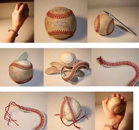 Old Baseball Bracelet! Baseball Bracelets, Softball Crafts, Baseball Jewelry, Birthday Present For Boyfriend, Baseball Bracelet, Baseball Crafts, Baseball Stitch, Sport Craft, Baseball Boys