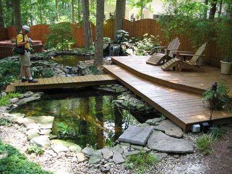 Ponds Ideas, Small Backyard Ponds, Koi Pond Ideas, Tanaman Air, Pond Decor, Koi Pond Design, Fish Pond Gardens, Taman Air, Relaxing Backyard