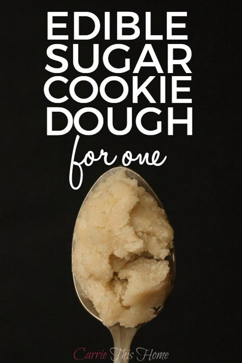 You can safely enjoy some sugar cookie dough without worries of eating raw eggs or feeling too guilty! Edible Sugar Cookie Dough will safely satisfy your sweet tooth! Cookie Dough Vegan, Cookie Dough For One, Edible Sugar Cookie Dough, Weight Watcher Desserts, Edible Cookie Dough Recipe, Brownie Desserts, Cookie Dough Recipes, Edible Cookies, Edible Cookie Dough