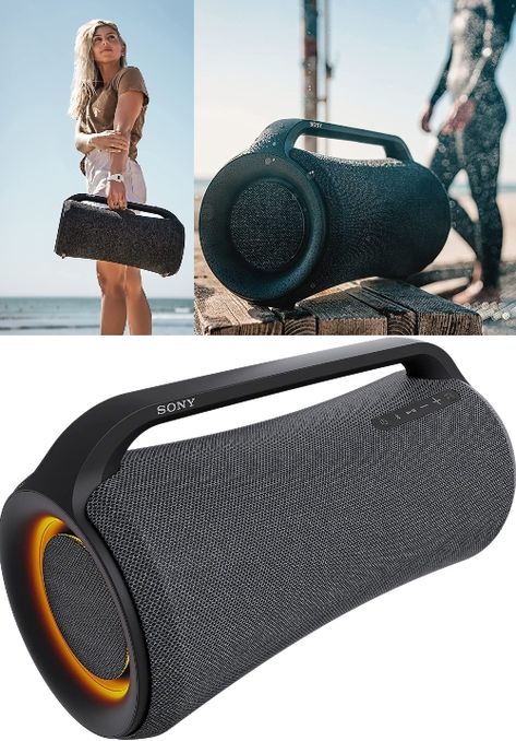 Sony SRS-XG500 Water Resistant Party Speaker - Sony Bluetooth Speaker, Sony Speaker, Hiking Boots Fashion, Iphone Accessories Gadgets, Sony Speakers, Sony Design, Party Speakers, Powered Speakers, Led Ring