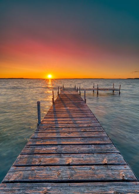 brown wooden dock on calm water during sunset photo – Free Water Image on Unsplash Day Trips From Chicago, Image Zen, Photo Awards, Sunset Wall Art, Alam Yang Indah, Sunset Photos, Nature Animals, Beautiful Sunset, Beach Sunset