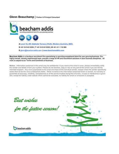 Christmas themed email signature (suit Gmail) for Beacham Addis Pty Ltd by elle_na Christmas Email Signature, Company Email Signature, Christmas Email, Christmas Mail, Signature Ideas, Custom Icons, Button Design, Seasons Greetings, Grow Business