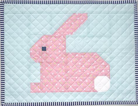 New Pattern: Hippity Hoppity - Easter Bunny Quilt - ellis & higgs Patchwork Tutorial, Bunny Quilt, Hippity Hoppity, Spring Quilts, Barn Quilt Patterns, Crazy Patchwork, Holiday Quilts, Easter Projects, Animal Quilts