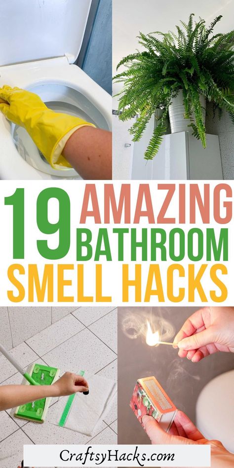 Do you need bathroom cleaning tips to make it smell good? We have collected the best cleaning hacks for odor removal. Enjoy your fresh bathroom smell with these easy tricks. Bathroom Smell Hacks, Smelly Bathroom, Bathroom Hacks, Diy Cleaning Hacks, Bathroom Smells, Bathroom Cleaning Hacks, Household Cleaning Tips, Cleaning Recipes, Toilet Cleaning