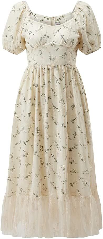 Amazon.com: Women Vintage Lace Cottagecore Dress Short Puff Sleeve Hollow Out Floral Embroidery Dress for Casual Wedding Cocktail Party : Clothing, Shoes & Jewelry Lace Mesh Dress, Flower Prom Dress, Floral Embroidery Dress, Wedding Cocktail Party, Women Lace Dress, Dress Cottagecore, Evening Party Gowns, Wedding Cocktail, Flowy Maxi Dress