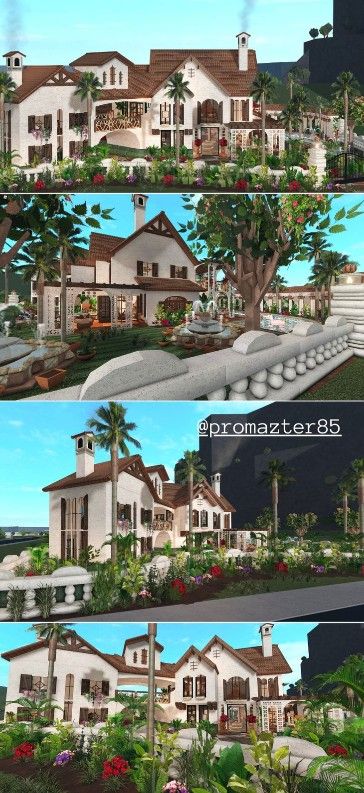 [credit-@promazter85] Realistic Pin House | need a gamepass | Rich House Bloxburg, Spanish Home Bloxburg, Mexican House Bloxburg, Spanish Bloxburg House, Spanish House Bloxburg, Bloxburg Spanish Villa, Bloxburg Italian House, Bloxburg Italy, Bloxburg Tropical House