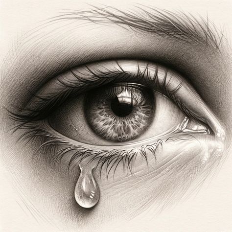 #art #artist #artwork #pinterest #portrait #painting #drawing #pencil #pencilsketch #pencilart #sketch Small Realistic Drawings, Eye With Tear Drawing, Human Eye Sketch, Siren Eye Drawing, Teary Eye Drawing, Eye With Tear, Realistic Eye Sketch, Eye Pencil Sketch, Eye Tear