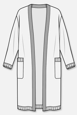 Long cardigans. Cardigan Fashion Illustration, Kaftan Technical Drawing, Knit Sweater Technical Drawing, Cardigan Technical Drawing, Trench Coat Technical Drawing, Fashion Sketch Template, Flat Drawings, Fashion Design Template, Fashion Design Sketch