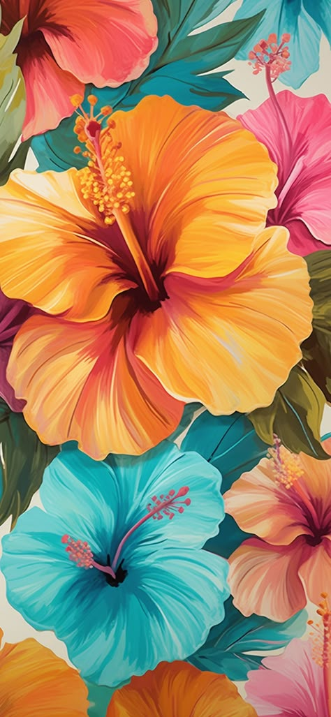 Tropical Abstract Art, Hibiscus Flower Wallpaper, Flower Graphics, Wallpaper Tropical, Photos Flowers, Art Assignments, Tropical Prints, Tropical Wallpaper, Tropical Art