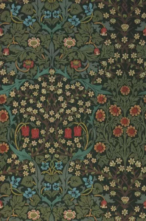 Wallpaper Sharon Roll shades of green Roll Width William Morris Wallpaper Blackthorn, Sharon Wallpaper, Emma Wallpaper, Cave Room, William Morris Wallpaper, House Wallpaper, Morris Wallpapers, Classic Wallpaper, Painter And Decorator