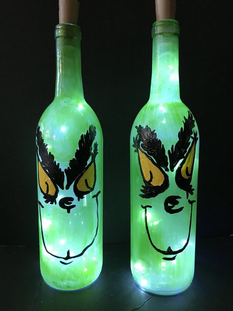 A personal favorite from my Etsy shop https://www.etsy.com/listing/558304130/the-grinch-lighted-wine-bottle-hand Lighted Wine Bottles, Wine Bottles, Grinch, Bottles Decoration, Teacher Gifts, Wine Bottle, Etsy Shop, Wine, Handmade Gift