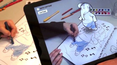 Colouring in 3D characters that move - BBC News Ar Book, Augmented Reality Apps, Augmented Virtual Reality, Disney App, Cartoon Drawings Disney, Toddler Coloring Book, Disney Colors, Color Book, Book Launch