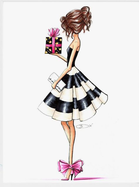 Illustration Family, Fashion Art Prints, Birthday Fashion, Image Swag, Happy Birthday Fun, Girl Illustration, Fashion Illustration Sketches, Family Art, Fashion Art Illustration