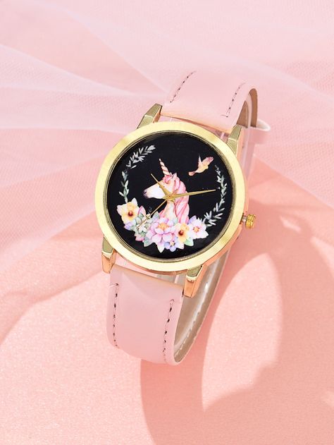 Casual     Wrist Watches Embellished   Watches Girls Watch Design, Unicorn Watch, Casual Unicorn Print T-shirt For Spring, Cartoon Unicorn, Casual Unicorn Print Short Sleeve T-shirt, Unicorn Pendant, Girls Watches, Wrist Watches, Quartz Watch