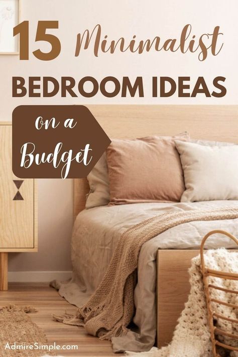 15 budget-friendly minimalist bedroom designs. Whether you are a minimalist, have a small bedroom, or are on a tight budget, check out these minimalist bedroom decor ideas that will help you create a cozy bedroom style that speaks to you. Bedroom Inspirations Minimalist Comfy, Peaceful Bedroom Ideas Minimalist, Simple Decorating Ideas For The Bedroom, Minimalist Bedroom On A Budget, Minimalist Master Room Design, Woman Bedroom Ideas Minimalist, Bedroom Ideas Minimalist Cozy Comfy, Simplest Bedroom Ideas, Cozy Bedroom Design Comfy