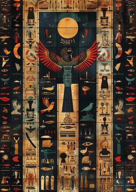 Egyptian Illustration, Egyptian Wallpaper, Pharaonic Art, Egypt Wallpaper, Egyptian Goddess Art, Ancient Egyptian Architecture, Starověký Egypt, Egypt Concept Art, Africa Art Design