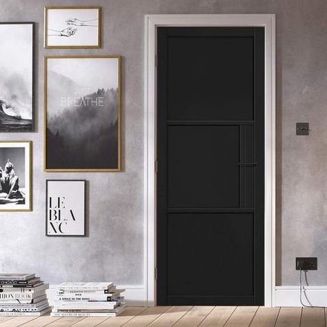 Industrial & Loft Style Doors Interior Panel Doors, Internal Oak Doors, Industrial Room, Black Rooms, Room Divider Doors, Oak Panels, Small Doors, Loft Living, Loft Design