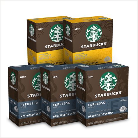 Starbucks Capsules for Nespresso Vertuo Machines   Blonde & Dark Roast Variety Pack   5 boxes (50 coffee & espresso pods tota Nespresso Coffee Pods, Nespresso Coffee Capsules, Espresso Pods, Nespresso Vertuo, Caramel Truffle, Nespresso Pods, Coffee Varieties, Nespresso Capsules, Dark Roast Coffee