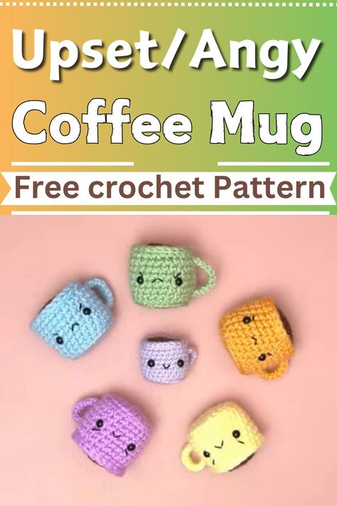 Crochet Upset/Angry Coffee Ornament Pattern For Beverage Lovers Crochet Coffee Mug Amigurumi, Crochet Coffee Cup Free Pattern, Amigurumi Coffee Cup, Cup Ornaments, Crochet Coffee Cup, Coffee Ornaments, Crochet Coffee, Crochet Lion, Popular Crochet