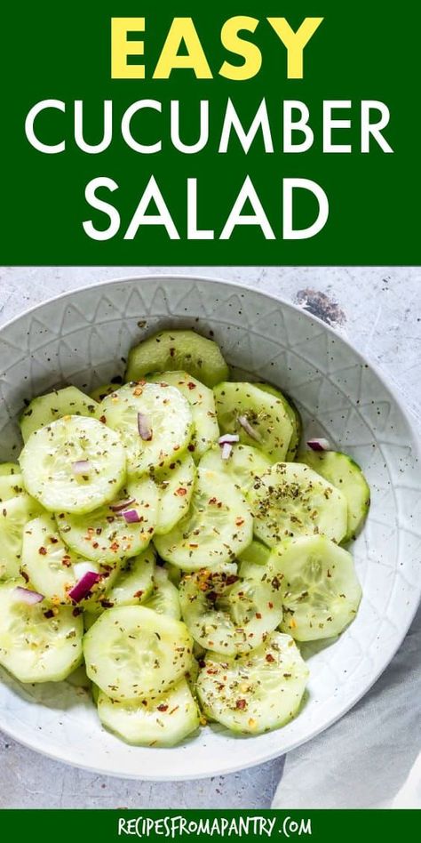 This easy cucumber salad in a crunchy, light and refreshing salad recipe that the whole family will love. Great for lunch, picnics, bbqs and summer parties. #cucumbersalad #cucumbersaladrecipe #healthycucumbersalad #cucumberrecipe #cucumberonionsalad #salad #cucumber Keto Cucumber, Beautiful Salads, Asain Food, Easy Cucumber Salad, Bbq Salads, Cucumber Salad Recipe, Fantastic Recipes, Salads Recipes, Cucumber Recipes Salad