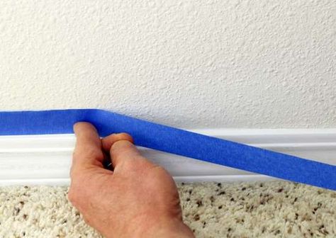 How to Use Painters Tape Painting Baseboards, Paint Remover, Interior Paint Colors, Painting Trim, Painters Tape, Painting Bathroom, Interior Trim, Living Room Paint, Room Paint