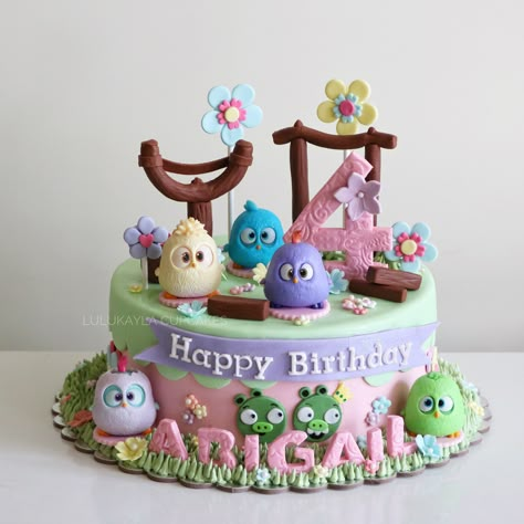 Birthday Cake Bird Theme, Birdie Birthday Cake, Angry Bird Birthday Cake, Angry Birds Theme Birthday Party, Angry Bird Cake Design, Bday Cakes For Girls, Blue Angry Bird, Bird Birthday Cake, Angry Birds Birthday Cake