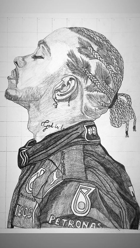 Lewis Hamilton Sketch, Lewis Hamilton Drawing, Dessin F1, Lewis Hamilton Art, F1 Drawing, Hamilton Drawings, Back Drawing, Celebrity Artwork, F1 Art