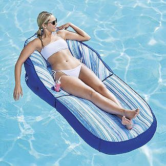 Lazy Day Convertible Chaise Luxury Pool Floats, Tank Pool Ideas, Stock Tank Pool Ideas, Clearance Outdoor Furniture, Floating Chair, Cool Pool Floats, Aqua Beach, Pool Chairs, Lake Side