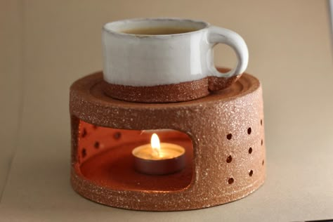 Tea Warmer Ceramic, Ceramic Oil Burner, Pottery Lessons, Ceramic Artwork, Mug Warmer, Functional Pottery, Pottery Classes, Ceramics Pottery Art, Thrown Pottery