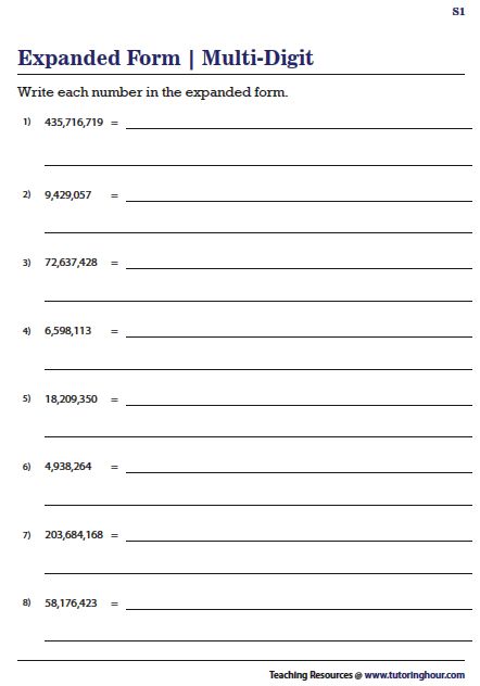 Large Numbers Worksheet Class 5, Number System Worksheets, Numbers In Expanded Form, Expanded Form Worksheets, Cool Math Tricks, Math Sheets, Expanded Form, Work Sheet, Kids Math