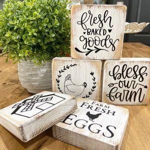 Coffee Block Signs Funny Coffee Bar Signs Coffee Wood - Etsy Kitchen Sign Ideas Farmhouse, Small Block Signs, 2x4 Decor, Wood Block Signs, Block Signs, Scrap Wood Crafts, Tier Trays, Wood Block Crafts, Mini Signs