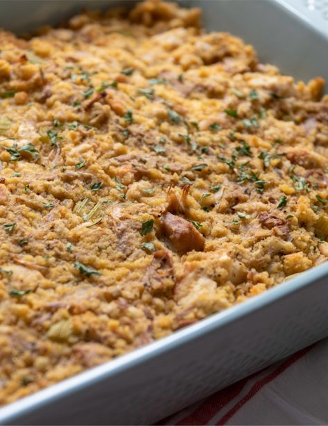 Southern Vegan Cornbread Dressing with Jackfruit — 86 Eats Thanksgiving Jackfruit, Vegan Cornbread Dressing, Vegan Menu Plans, Winter Holiday Recipes, Vegan Cornbread, Vegan Soul Food, Cornbread Dressing Southern, Vegan Biscuits, Dressing Recipes Cornbread