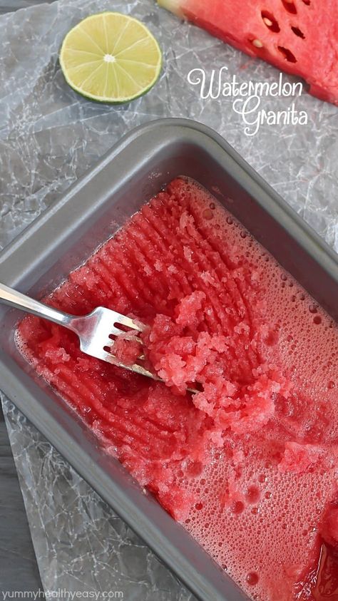 Watermelon Granita, Granita Recipes, Watermelon Recipes, Milkshakes, Yummy Sweets, Slushies, How Sweet Eats, Healthy Sweets, Frozen Desserts