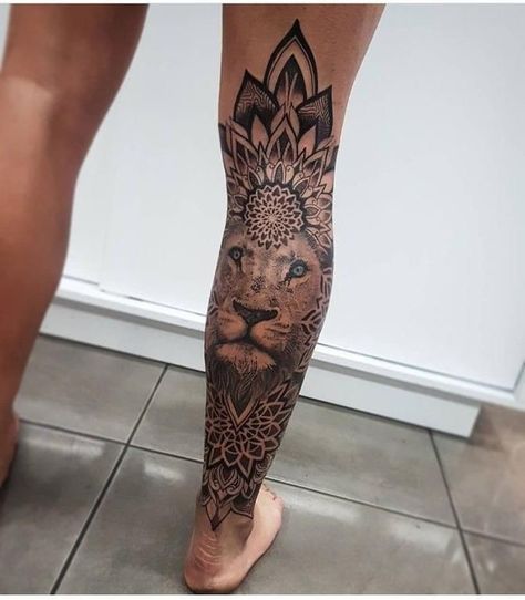 Geniale Tattoos, Leg Tattoos Women, Leg Sleeve Tattoo, Maori Tattoo, Sleeve Tattoos For Women, Lion Tattoo, Dope Tattoos, Trendy Tattoos, Mandala Tattoo