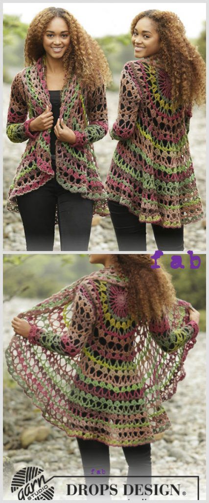 Fall Festive Crochet Circle Jacket Free Pattern Crochet Circle Jacket Free Pattern, Crochet Circle Jacket, Sandal Rajut, Crochet Lace Jacket, Crochet Jacket Pattern, Stil Boho, Crochet Shrug, Crochet Circles, Haken Baby