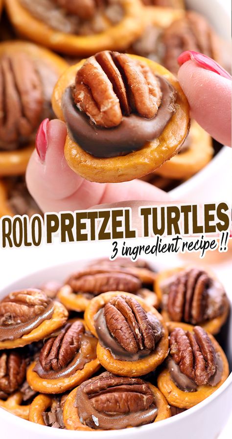 Pecan Rolo Pretzel Recipe, Rolo Pretzel Turtles, Pretzel Turtles, Mmm Cookies, Rolo Pretzel, Rolo Pretzels, Killing Weeds, Pecan Turtles, Jo Cooks