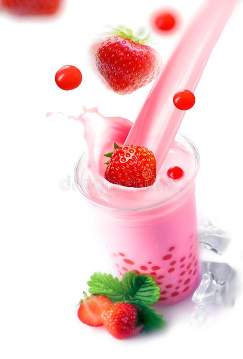 Pouring a glass of strawberry boba tea. Pouring a glass of healthy strawberry bo , #AFF, #boba, #tea, #healthy, #Pouring, #glass #ad Strawberry Milk Boba, Strawberry Boba Tea, Strawberry Popping Boba, Fruit Boba, Tea Pouring, Strawberry Boba, Aesthetic Drinks, Healthy Strawberry, Tapioca Pearls