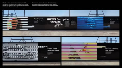 Event Billboard Design, Construction Signage, Construction Fence, Science Gallery, Hoarding Design, Park Signage, Fashion Poster Design, University College London, Trophy Design