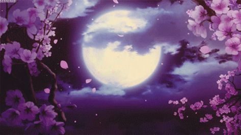 Moon Windy GIF - Moon Windy Flowers - Discover & Share GIFs Sakura Tree, Anime Gifs, Banner Gif, Tree Drawing, Nature Gif, Aesthetic Gif, Anime Scenery Wallpaper, Purple Aesthetic, Wallpaper Pc