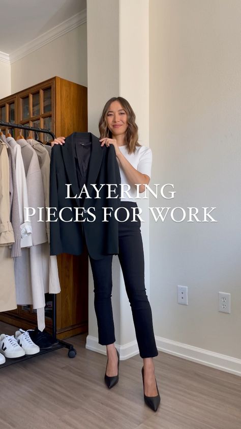 Black Blazer Outfits For Women Classy, Corporate Capsule Wardrobe, Smart Casual Work Outfit Women Office Wear, Black Blazer Outfit Work, Long Blazer Outfit, Office Wear Women Work Outfits, Work Blazer Outfit, Casual Work Outfit Spring, Clothing Capsule