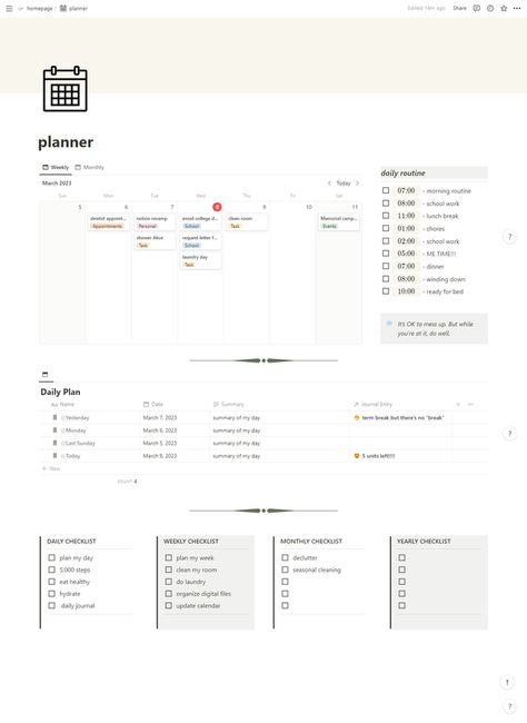 Neutral Themed Notion [Complete Set-up] | Notion Student Planner Organization, Notion Setup, Learning Template, Life Planner Organization, Etsy Planner, Star Outline, Homepage Template, Calendar Journal, Small Business Planner