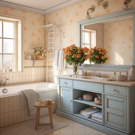 "Crafting a Cottagecore Sanctuary with These Whimsical Bathroom Ideas" - aestheticaly Cottagecore Aesthetic Bathroom, Cottagecore Bathroom Aesthetic, Cottagecore Bathroom Ideas, Bathroom Ideas Cottage, Whimsical Bathroom Ideas, Bathroom Cottagecore, English Cottage Bathroom, Cottage Core Bathroom, Cottagecore Interior Design