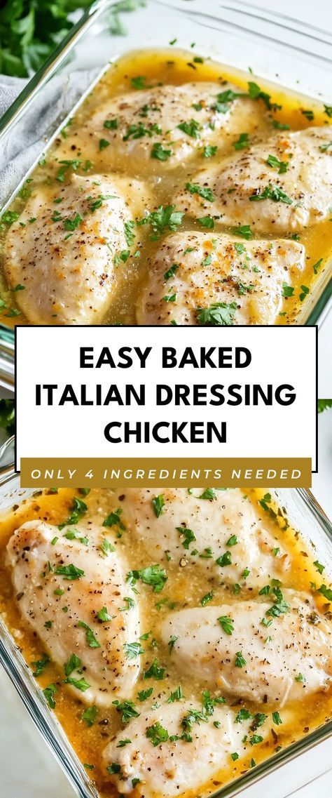 Image for Easy Baked Italian Dressing Chicken Chicken Recipes Using Italian Dressing Packet, Chicken Marinade With Italian Dressing, Chicken Baked In Italian Dressing, Baked Chicken Recipes Italian Dressing, Italian Season Chicken Recipes, Zesty Italian Chicken Marinade, Chicken And Italian Dressing Recipes, Italian Dressing Packet Chicken, Italian Chicken Bake Recipes