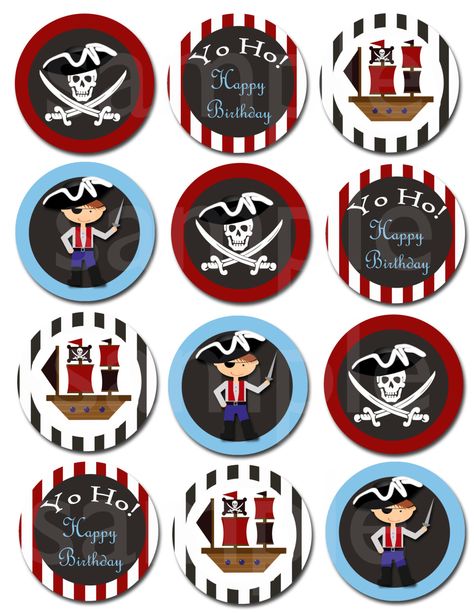 Pirate Cupcake Ideas, Pirate Cupcake Toppers, Pirate Theme Classroom, Kids Pirate Party, Pirate Classroom, Pirate Party Invitations, Pirate Cupcake, Cupcake Toppers Free, Peter Pan Party