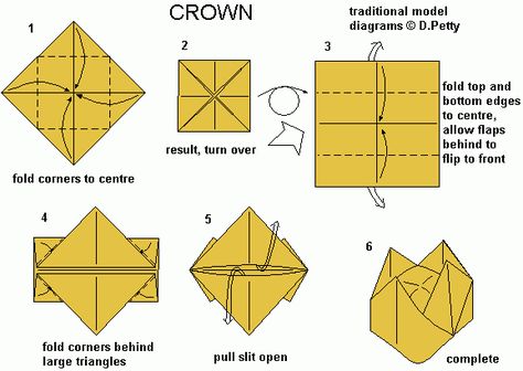 Origami Hats, Paper Crown Origami, Origami Dog Face, Origami Tie, Origami Balloon, Origami Instructions For Kids, Origami Hat, Origami Crown, Origami Furniture