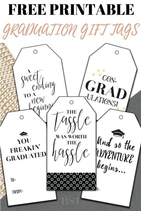 I am loving this free printable graduation gift tags! Such a fun idea. #graduation #grad #gradparty #gifttags #freeprintable High School Graduation Party Themes, Diy Graduation Decorations Party, High School Graduation Party Decorations, Graduation Printables, Outdoor Graduation Parties, Diy Graduation Gifts, Senior Graduation Party, Sophia Lee, Graduation Party High